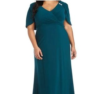 R & M Richards Draped Bodice and Capelet Dress Size 12